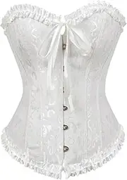 [DKCHENH] corset for women, White corset,steam punk corset women,White corset,steam punk corset for women.4X-Large size Corset, White, 4X-Large