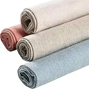 Linen 4Pcs/Set 20x20 in 4 Solid Colors Square Needlework Embroidery Fabric for Cross Stitch, Weavers Cloth for DIY Art Craft Handwork