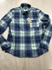 A. P. C. Rue Madame Paris Flannel Shirt XXL Wool Blend Blue Plaid Men’s APC