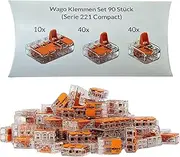 Wago Terminal Set of 90 Series 221 Compact 2, 3 and 5-Pin 221-412 221-413 221-415