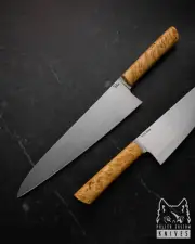 KITCHEN HANDMADE KITCHEN KNIFE CHEF 240 6 K110 STABILIZED WOOD PABIS
