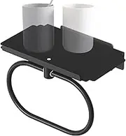 Towel Ring for Bathroom, Kitchen Accessories Storage Mount, Bath Towel Ring with Shelf, Wall Mount No Drilling Shower Accessories Rack for Bathroom Kitchen
