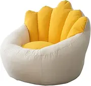 UYSOFRCV Bean Bag Sofa Cover Without Filler Lazy Lounger High Back Bean Bag Chair Indoor Seat Bag Cushion Storage Sofa Slipcover for Adults and Kids, with No Filling,Beige Yellow