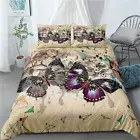 Butterfly Beige Single/Double/Queen/King Bed Doona/Quilt/Duvet Cover Set Linen
