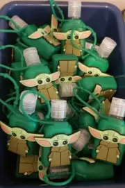 1 GREEN Star Wars Baby Yoda Grogu Silicon Carrying Holder 1oz Hand Sanitation