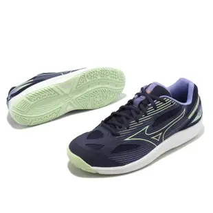 Mizuno 排球鞋 Cyclone Speed 4 紫 綠 男鞋 緩震 羽桌球鞋 美津濃 V1GA2380-11