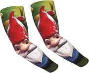 [FHEDVBN] Colorful Gnomes Arm Sleeves Compression Arm Covers for Men Women Outdoor Sun Sleeves Cooling Sports Sleeve, Black