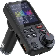 Lertenys FM Bluetooth Transmitter for car, Strong Microphone Bluetooth Car Adapter with 1.8" Color Screen for Hands Free Calls, Supports QC3.0 Char...
