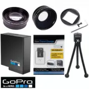 GOPRO HERO5 WIDE ANGLE LENS+TELEPHOTO ZOOM LENS + AABAT-001 ORIGINAL BATTERY KIT
