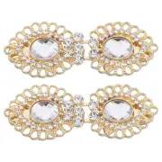 2pcs Sweater Clips, Cape Cloak Clasp Shawl Collar Clasp(Gold, 2.17" x 0.79")