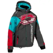 Castle X Code G3 Youth Snowmobile Jacket Charcoal/Turquoise/Red size XS
