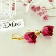 I❤️nature 3D Real Dry Rose in Resin Necklace&Earring, Handmade, One Of A Kind