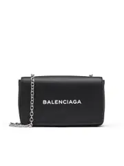 Balenciaga Chain Wallet in Black