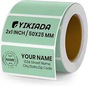 YIKIADA Direct Thermal Labels 1 X 2 Inches Green Rectangle Shipping Labels Self-Adhesive Waterproof Thermal Sticker Paper for Busineses & Warehouses 500 PCS per Roll