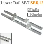 SBR12-1000mm 2pcs LINEAR RAIL GUIDE + 4pcs SBR12UU BLOCK BEARING FOR CNC
