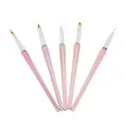 (Pink)5pcs Nail Art Brushes Set Nail Liner Brush Nail Art Tool Set Nail Art