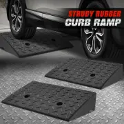 For Warehouse/Wheelchair/Cars 4.3" Rise Rubber Driveway Threshold Curb Ramp 2Pcs