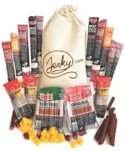Jerky Gift Basket for Men - 26pc Jerky Variety Pack of Beef Pork Turkey & Ham...