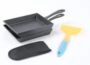 HAWOK Japanese Omelette Pan Cast Iron Rectangle Egg Pan tomagoyaki pan rolled eggs pre-seasoned