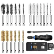 Auto Wire Brush 18-Pack Bore Brush Set Variety of Size Stainless Steel, Brass...