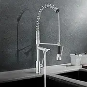 ACA International Dual Spout Kitchen Tap, Large Spring Pull Down Sink tap Laundry Kitchen Tap Tiwn Spont Tap Double Spray Head Faucet WELS (Chrome)