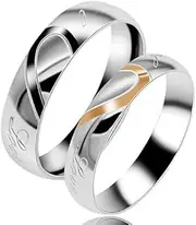 [Tobestu] Couples Titanium Stainless Steel Wedding Engagement Band Rings Engraved Real Love Y552-2D