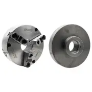 8" 3-Jaw Adjustable Scroll Chuck w/ 2-1/4"-8 Semi-Finished 1-1/2” Thick Adapter