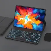 Jarttarn Backlit Keyboard Case Compatible with Lenovo Tab M11 11 Inch/Xiaoxin Pad 2024 Case, Detachable Wireless Keyboard Slim Leather Smart Cover with Mouse (Black)