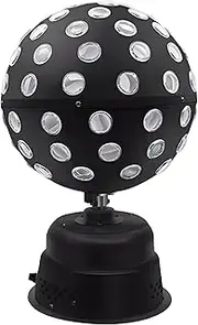Spinning Disco Ball, Disco Party Light Lamp Lighting LED Rotating Colorful Double-Sided lamp Bead Board, 9 Colors, for DJ Light Shows, Parties, Lighting Black