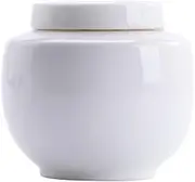 Kitchen Container Ceramic Tea Canisters 300ml Sealed White Porcelain Storage Jar For Coffee, Nuts, Herb, Spice, Sugar For Loose Tea