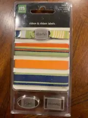 Making Memories Ribbon & Ribbon Labels Family 2 Variety Pack 4 yds 3 Charms