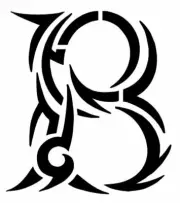 "TRIBAL B" Design Letter Stencil Name Initial Alphabet 4" 5" 6" 7" Inch Sheet