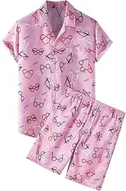 [Generic] Mens Fashion Pattern Printed Shorts Sets Juniors Pant Suits Formal Beach Shirts & Shorts Pants Sets Summer Men Suits & Sets