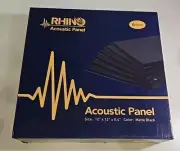 RHINO Acoustic 6Pack Sound Proof Wall Panel, Studio Office Home 12"x12" Black
