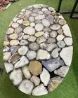 48"x36"Oval Shape Agate Slice Dining Table Top Mid Century Modern Home Furniture