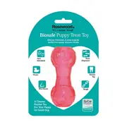 Rosewood BioSafe Puppy Treat Dispenser Dumbbell Chew Dog Toy (Pink)