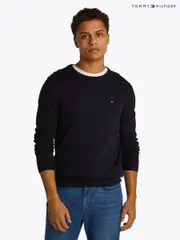 Tommy Hilfiger Blue 100% Cotton Core Essential Jumper (F20531) | $208