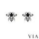 【VIA】昆蟲系列 蜜蜂造型白鋼耳釘 造型耳釘 黑色