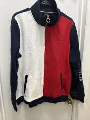 Tommy Hilfiger sweater womens Quarter-Zip Color Block Sweater pullover Sz Xl