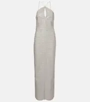 [Rotate] Rotate Sequined halterneck maxi dress AU 10 beige