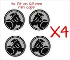 Holden Rim Cap Stickers matt black/silver FOUR (4) Suit 63 mm caps