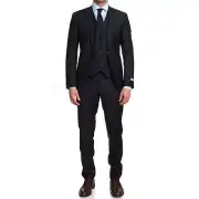 CANALI 1934 Dark Gray Wool 1 Button 3 Piece Suit EU 50 US 40 Regular Slim Fit Cu