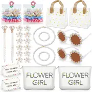 28 Pcs Flower Girl Proposal Gift Set Flower Girl Bag 2 Set Including round Pearl