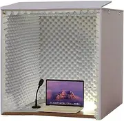 Portable Soundproof Booth, Sound Proof Foam Panels, Vocal Booth, Sound Booth, Sound Dampening, Microphone Soundproofing Acoustic Foam Panel, for Desktop Studio Vocal Audio Music Recording Gray