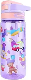 MHwan Children's Drinking Bottle, 650 ml, Robust and Shatterproof, Leak-Proof Drinking Bottle with Straw, Beautiful Children's Water Bottle, Suitable for School Travel, Portable Water Bottle Child,