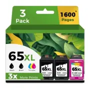 65XL Ink Cartridges Black/Color Combo Pack Replacement for HP Ink 65 XL 65XL ...