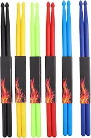 6 Pairs 5A Nylon Drumsticks, Exercise Plastic Drum Sticks, Lightweight and Durab