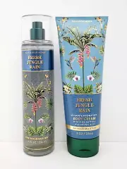 Bath & Body Works Fresh Jungle Rain Body Mist & Body Cream 8 fl oz Set of 2