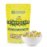 Fremon Heads Freeze Dried Lemon Sour Candy World's Most Sour Candy 4oz Pack