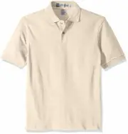 Ashe Xtream Boys' Big 60/40 Cotton Poly Pique Polo, Sand, Large